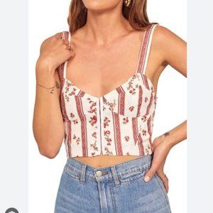 Reformation Vittoria Linen Crop Top in Vienna Size 4